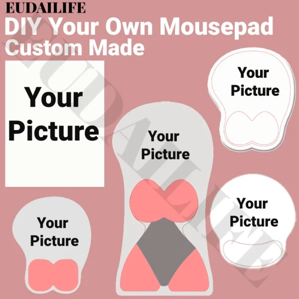 DIY Custom Made 3D Hand Wrist Rest Mouse Pad Personalized Your Own Mousepad Silicone Oppai Soft Mouse Mat Office Work Gift